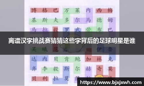 离谱汉字挑战赛猜猜这些字背后的足球明星是谁